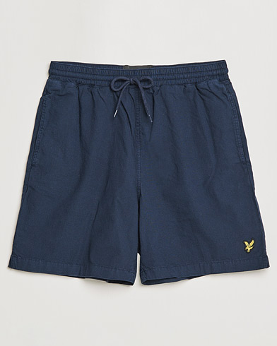 Men | Shorts | Lyle & Scott | Garment Dyed Linen Shorts Dark Navy