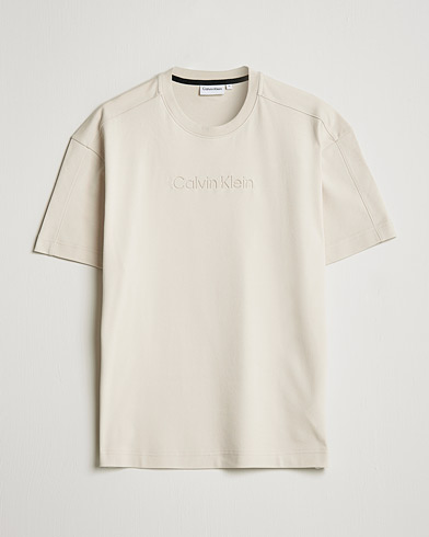 Men | T-Shirts | Calvin Klein | Debossed Logo Crew Neck Tee Stony Beige