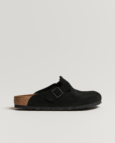 Men | Sandals & Slides | BIRKENSTOCK | Boston Soft Footbed Black Suede