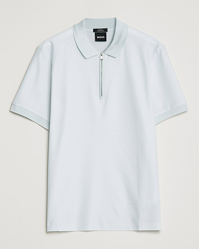 Men | Polo Shirts | BOSS | Polston Half-Zip Polo Light Green