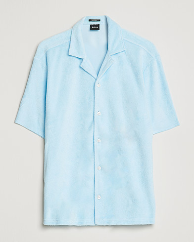 Men | Short Sleeve Shirts | BOSS | Lars Terry Short Sleeve Shirt Light Blue