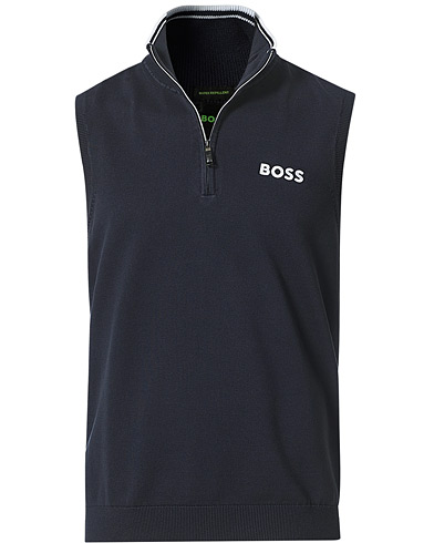 Men | Pullovers | BOSS GREEN | Zolf Half Zip Vest Dark Blue