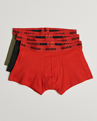 Men | Underwear & Socks | HUGO | 3-Pack Trunks Black/Green/Red
