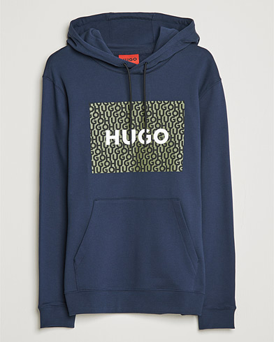 Men | HUGO | HUGO | Dreeman Monogram Logo Hoodie Dark Blue