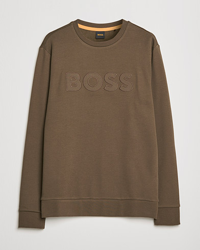 Men | Sweaters & Knitwear | BOSS Casual | Welogocrew Sweatshirt Dark Green