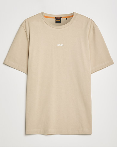 Men | T-Shirts | BOSS Casual | Tchup Logo Crew Neck Tee Light Beige