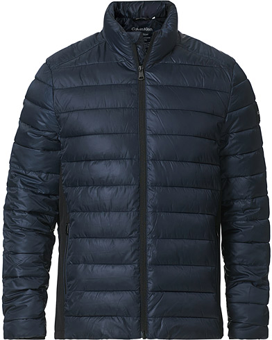 Men | Recycled Menswear | Calvin Klein | Recycled Side Logo Down Jacket Navy