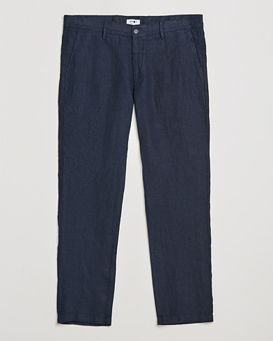 Men | Trousers | NN07 | Karl Linen Trousers Navy