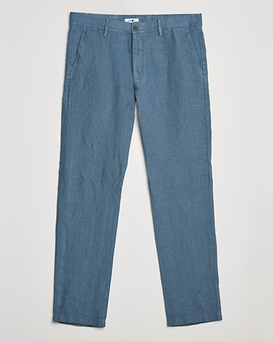 Men | The Linen Closet | NN07 | Karl Linen Trousers Dust Blue