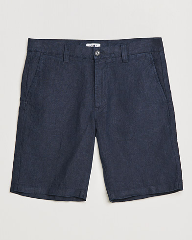 Men | The Linen Closet | NN07 | Crown Linen Shorts Navy