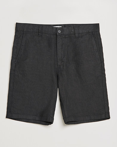 Men | The Linen Closet | NN07 | Crown Linen Shorts Black
