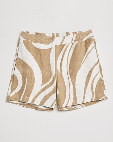 Men | The Terry Collection | J.Lindeberg | Bolt Toweling Jacquard Shorts Safari Beige