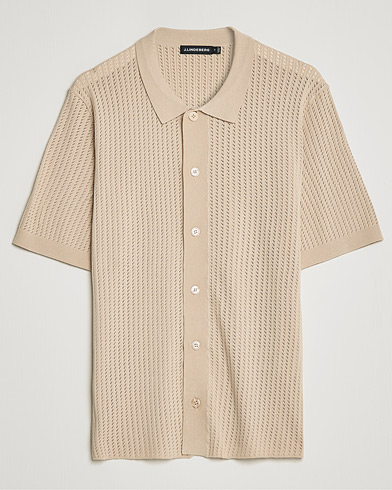 Men |  | J.Lindeberg | Skyler Rayon Silk Knit Shirt Safari Beige