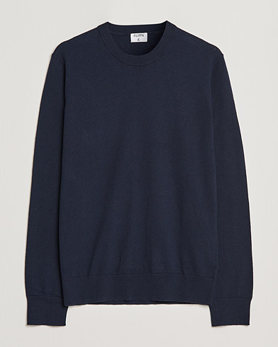 Men | Sweaters & Knitwear | Filippa K | Cotton Merino Basic Sweater Navy