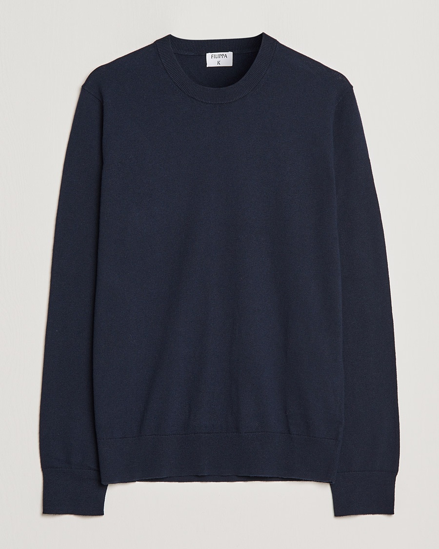 Filippa K Cotton Merino Basic Sweater Navy – Blue