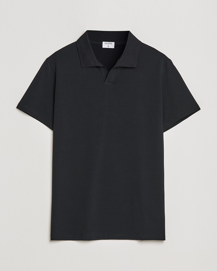 Filippa K Soft Lycra Polo Tee Black – Black