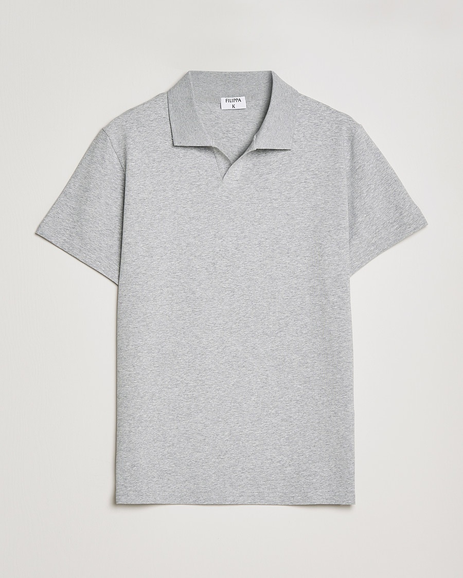 Filippa K Soft Lycra Polo Tee Light Grey Melange – Grey