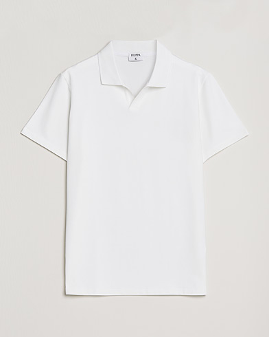 Men | Polo Shirts | Filippa K | Soft Lycra Polo Tee White