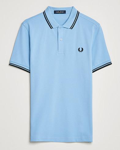 Men | Polo Shirts | Fred Perry | Twin Tip Polo Sky Blue Black