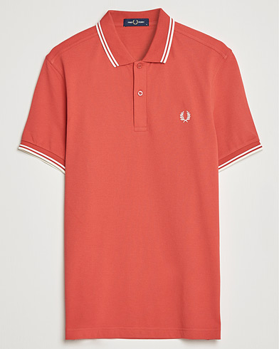 Men | Polo Shirts | Fred Perry | Twin Tip Polo Washed Red
