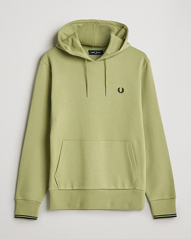 Men |  | Fred Perry | Tipped Hooded Sweatshirt Sage Green 