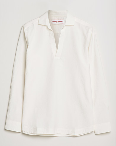 Men |  | Orlebar Brown | Ridley Resort Collar Cotton Shirt White Sand