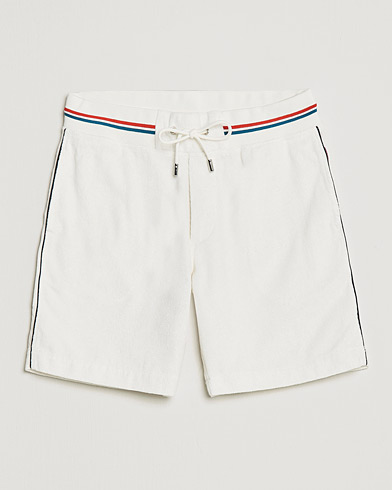 Men | The Terry Collection | Orlebar Brown | Afador OB Stripe Towelling Shorts White Sand