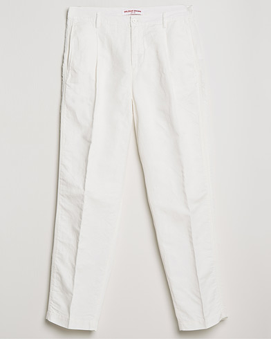 Men | The Linen Closet | Orlebar Brown | Dunmore Linen/Cotton Trousers White Sand