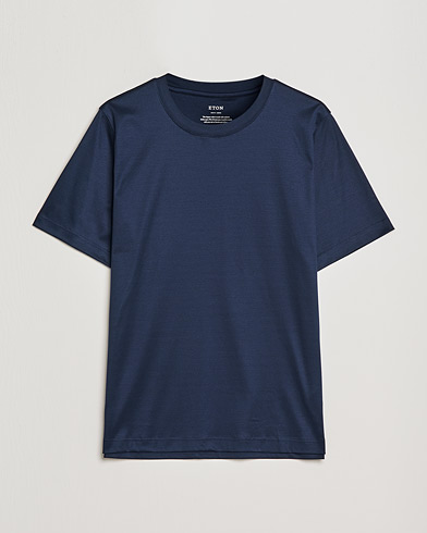 Men |  | Eton | Filo Di Scozia Cotton T-Shirt Navy
