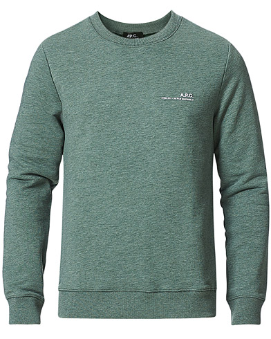 Men | Sweatshirts | A.P.C. | Item Crew Neck Sweatshirt Kaki Chine
