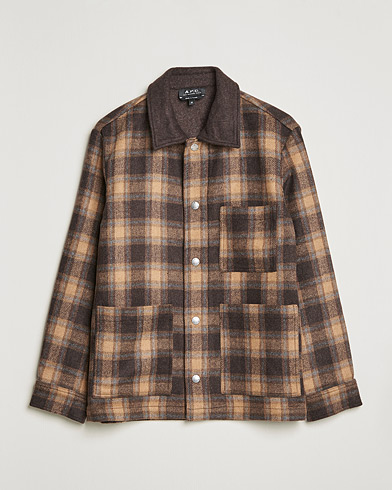 Men | Spring Jackets | A.P.C. | Emile Shirt Jacket Brown Check