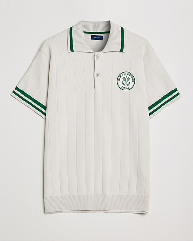 Men | Polo Shirts | GANT | Raquet Club Knitted Polo Creme