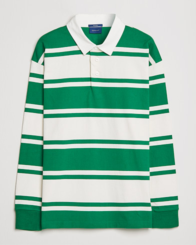 Men | Sweaters & Knitwear | GANT | Barstriped Heavy Rugger Green/White