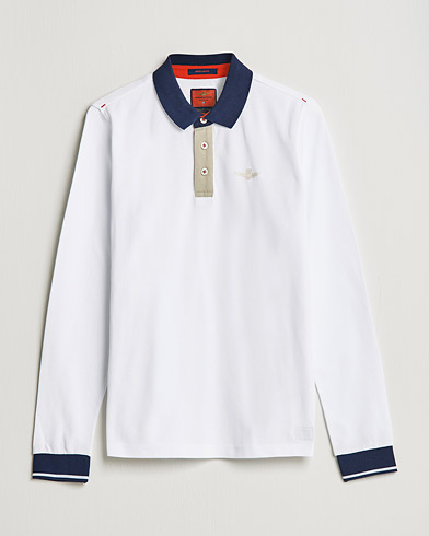 Men | Sweaters & Knitwear | Aeronautica Militare | Long Sleeve Collor Polo Off White