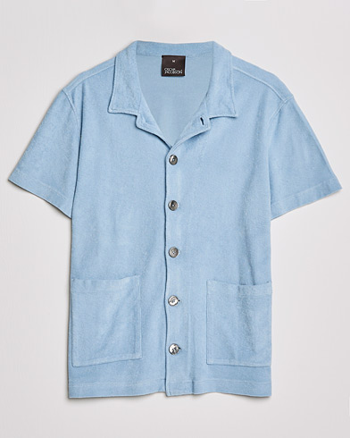 Men | Polo Shirts | Oscar Jacobson | Alwin Terry Short Sleeve Safari Polo Smog Blue