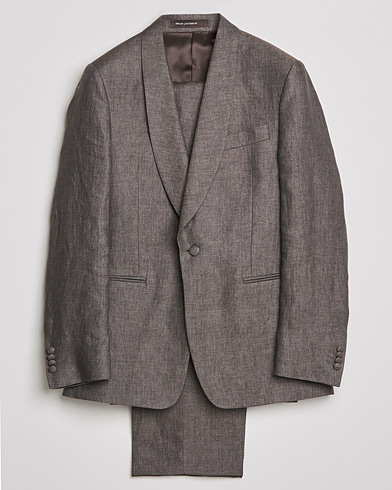 Tuxedo Jackets |  Figaro Linen Tuxedo Brown