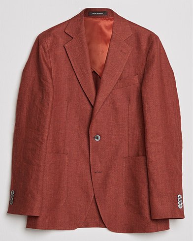 Care of Carl Exclusives |  Ferry Soft Patch Pocket Linen Blazer Rust