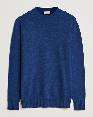 Men | Sweaters & Knitwear | Altea | Wool/Cashmere Crew Neck Sweater Open Blue