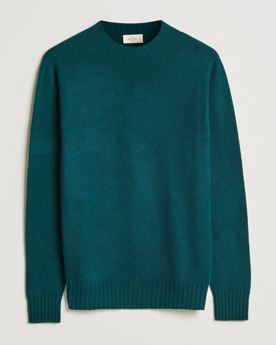 Men | Italian Department | Altea | Wool/Cashmere Cew Neck Sweater Bottle Green