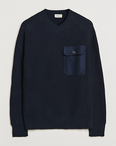 Men |  | Altea | Fisherman Pocket Sweater Navy