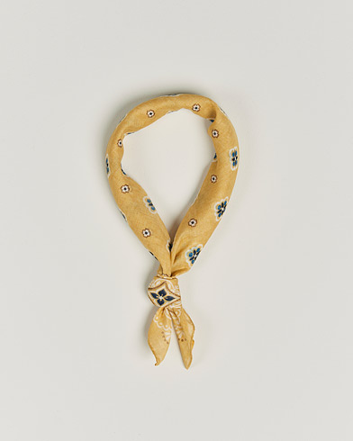 Men | Accessories | Amanda Christensen | Cotton Voilé Printed Flower Bandana Yellow