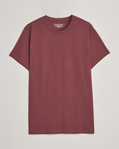 Men | T-Shirts | Bread & Boxers | Heavy Cotton Crew Neck T-shirt Burgundy