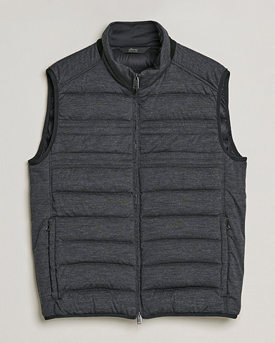 Men | Autumn Jackets | Brioni | Cashmere/Wool Jersey Vest Dark Grey Melange