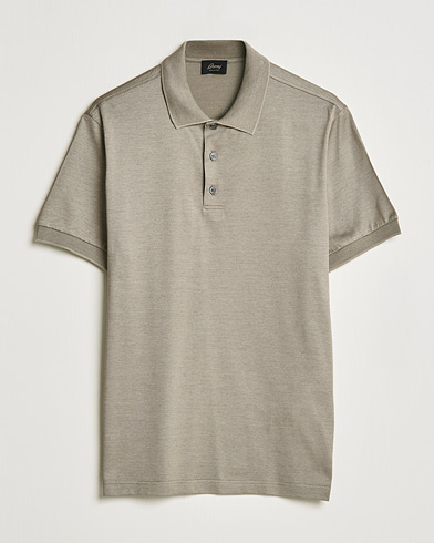 Men |  | Brioni | Cotton/Silk Short Sleeve Polo Beige