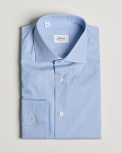 Men | Brioni | Brioni | Slim Fit Dress Shirt Light Blue Stripe