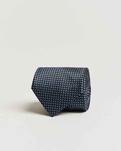 Men | What's new | Brioni | Micro Pattern Silk Tie Navy