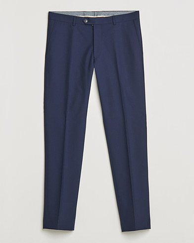 Men | Trousers | Oscar Jacobson | Denz Super 120's Wool Trousers Navy