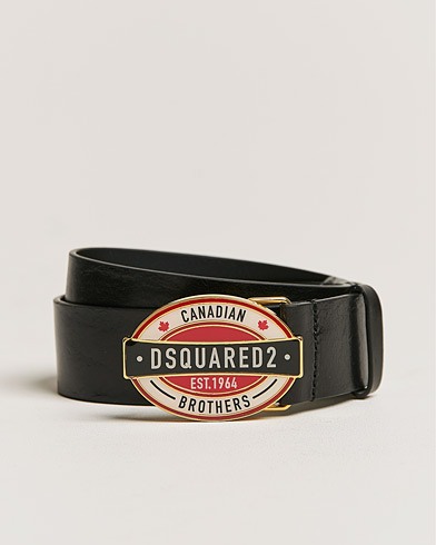 Men | Leather Belts | Dsquared2 | Plaque Belt Black