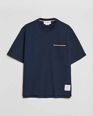 Men | Thom Browne | Thom Browne | Oversize Pocket Stripe T-Shirt Navy