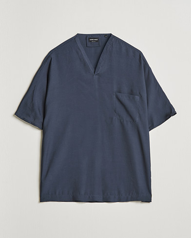 Men | Giorgio Armani | Giorgio Armani | Silk Blend T-Shirt Navy